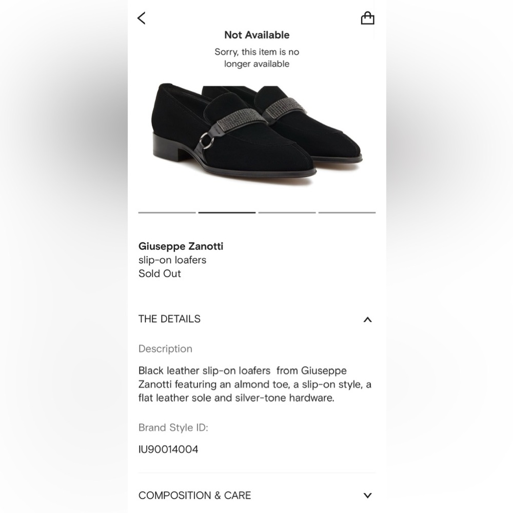 Giuseppe Zanotti Black Leather Slip-On Loafers